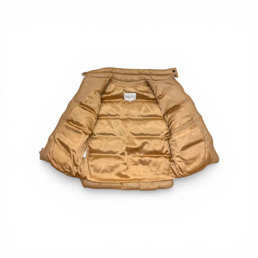 Philippe Monet Vintage Genuine Leather Puffer Vest with Down/Feather - Size XS - Picture 3 of 6